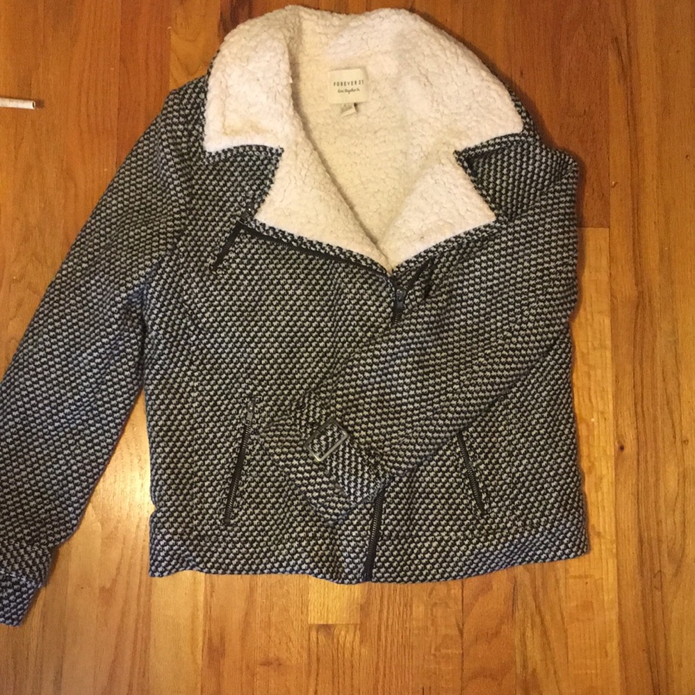 Black and white checkered bomber